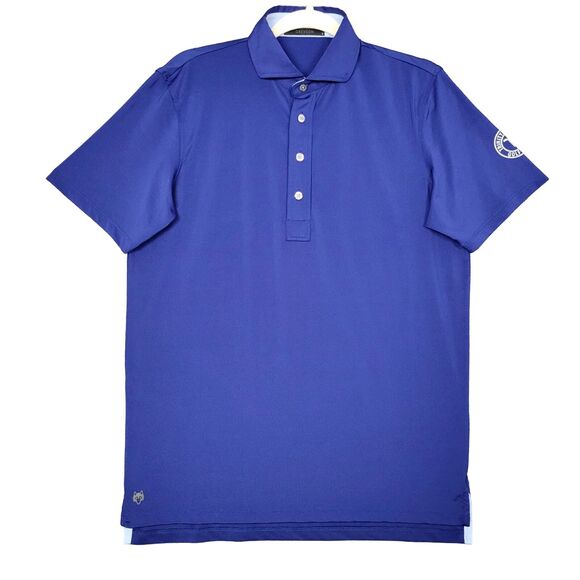 GREYSON Blue Short Sleeve Embroidered Performance Polo Shirt SIZE SMALL - Picture 2 of 11